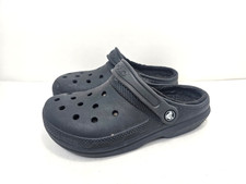 Crocs Black Clogs Unisex Men 5 Women 7 Faux Fur Classic Comfort Nonslip Slip On