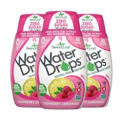 SweetLeaf Wassertropfen Himbeerlimonade 48ml - 3er Pack - Kostenlose 24h Lieferung