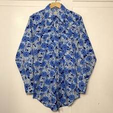Vintage 70s Wrangler Floral Pearl Snap Dagger Collar Long Tails Western Shirt