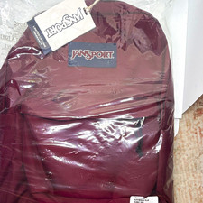 JanSport SuperBreak Plus Backpack Russet Red Polyester Zip School JS0A4QUE04S