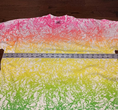 Vintage Hand Painted Shirt Mens XL Paint Splatter Multicolor Neon Single Stitch - Picture 2 of 9