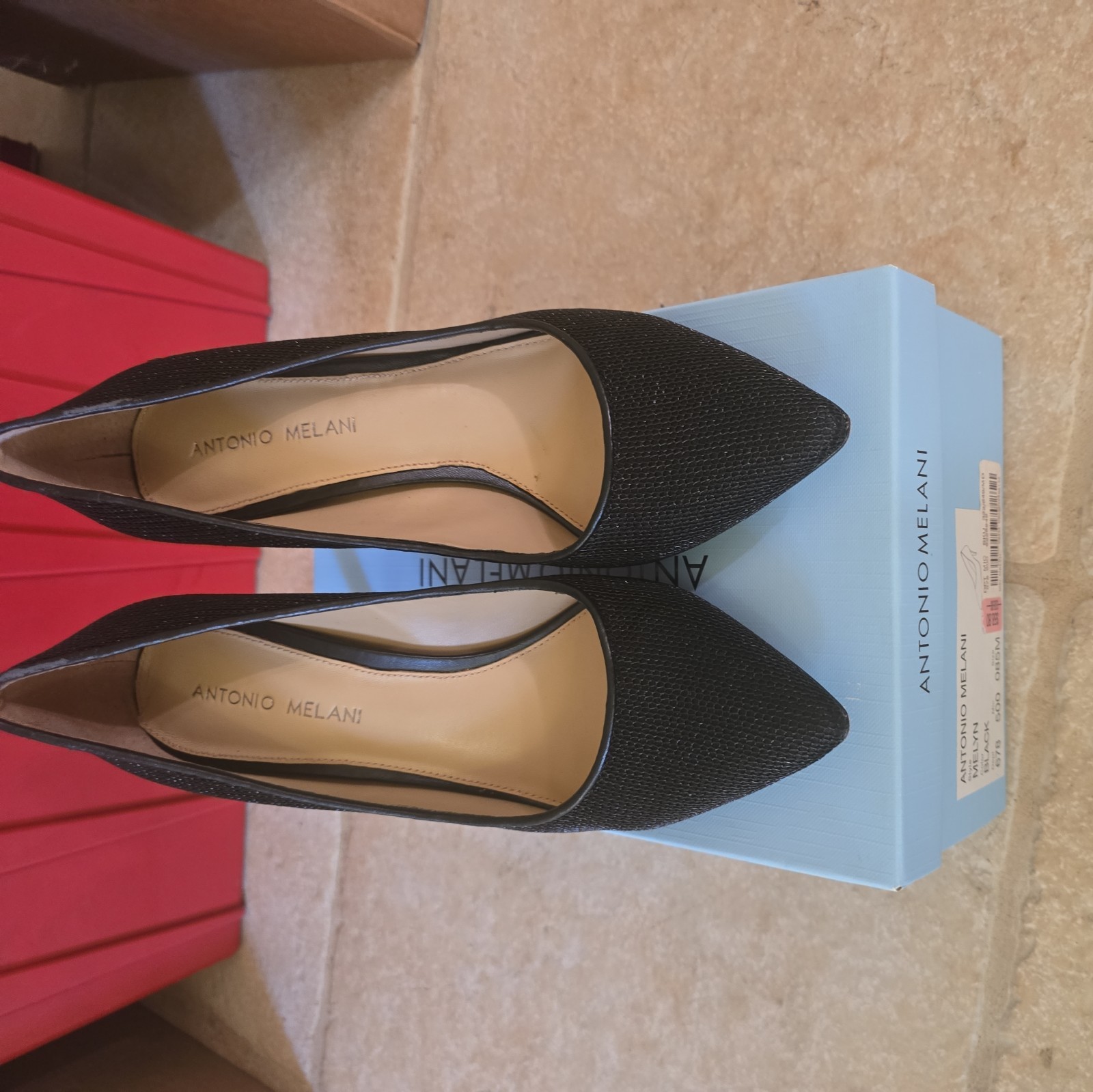 Zapatos de salón Antonio Melani Melyn negros, con espuma viscoelástica adicional talla 8,5