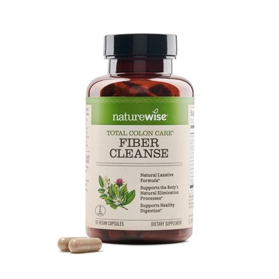 NatureWise Total Colon Care Fiber Cleanse - 60 Count (Pack of 1), Brown