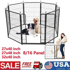8 Panels 40''/48'' 16 panels 40" Dog Pet Playpen Dog Fence Exercise Outdoor US