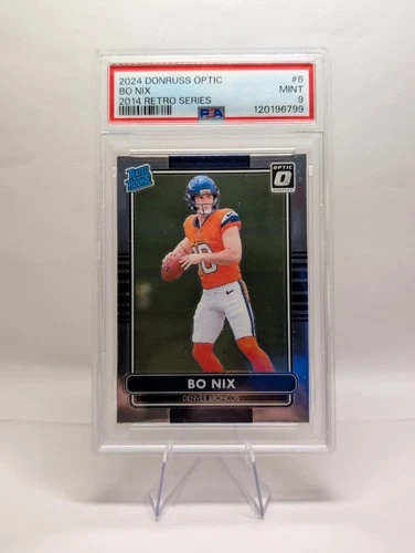 2024 Panini Donruss Optic - 2014 Retro Series Bo Nix #6 (RC) PSA 9
