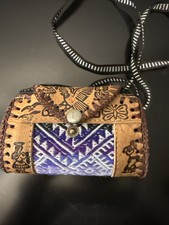 Small Peruvian Crossbody Bag Textile Panels Handmade Purse Butterfly Dancers