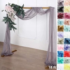 18 feet Sheer Organza CURTAIN Panel BACKDROP Drape Party Events Home Decorations