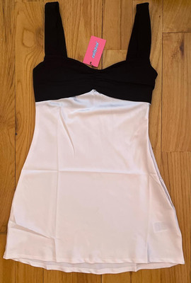 Edikted Contrast Satin Effect Mini Dress NWT