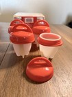 Egglettes BPA-Free Stove-Top Egg Poacher Cups Set of 4 Red/White Plastic — photo 4