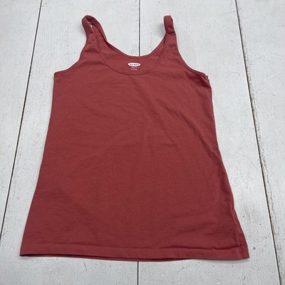Old Navy Tank Top Womens Medium Red First-Layer Scoop Neck Stretch Basic
