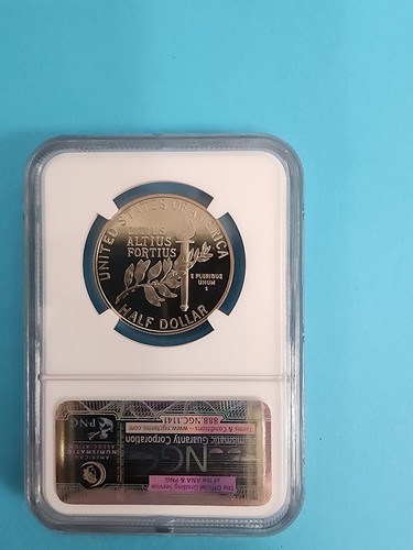 1992 S OLYMPICS 50C GYMNASTICS PF69 ULTRA CAMEO SILVER PROOF COMM #2582 - Picture 2 of 2