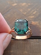 Ring Gold 585 / 14 Karat mit Smaragd Vintage Gr. ca. 58