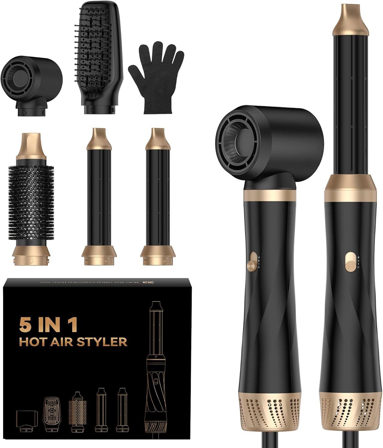 Set Airstyler 5 in 1: Spazzola Soffiante per Onde e Ricci da Sogno