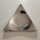 New ListingTriangle Pillar Candle Holder Art Deco Cast Aluminum Polished High Silver Shine