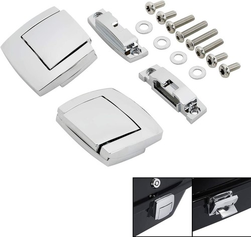 Chrome Tour Pack Trunk Latches For Harley Electra Glide FLHT FLHTC Ultra Classic - Picture 3 of 12