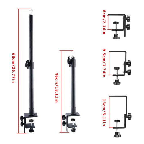 60cm Desk Mount Studio LED Video Light Fold Camera Flash Tabel Clip Light Stand - Zdjęcie 12 z 12