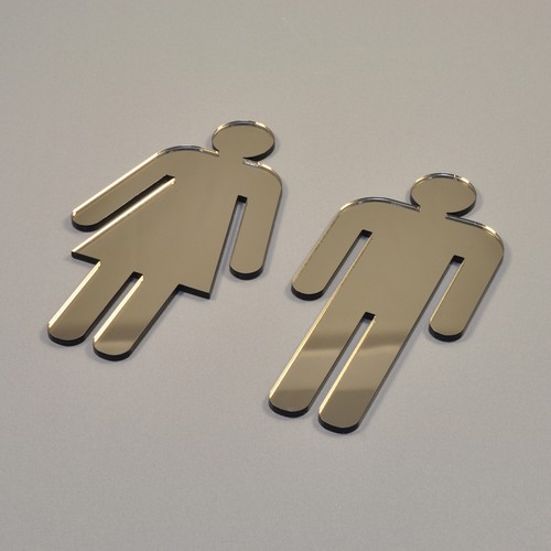 Acrylic Perspex Plastic Classic Toilet Sign - Male and Female - Self Adhesive - Picture 34 of 42