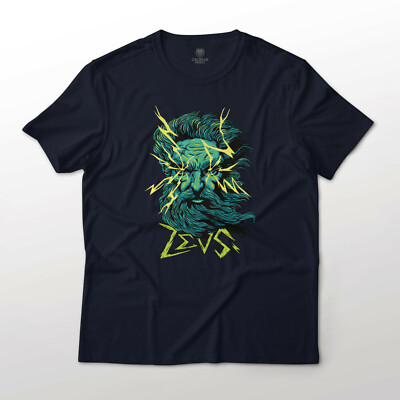 Zeus God of Sky and Thunder Greek Mythology Graphic Art Tee Fine Jersey T-Shirt