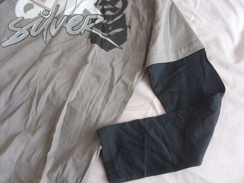 QUICKSILVER NEW WITH TAGS BOYS AGE 12 LONG SLEEVE T-SHIRT / TOP grey&black - Picture 5 of 6