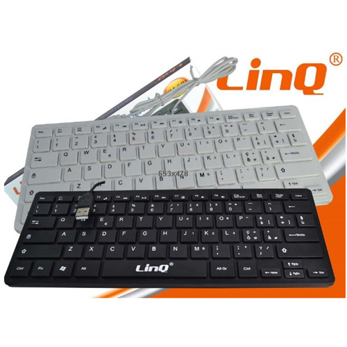 Mini tastiera compatta e sottile USB per Pc Desktop e Notebook Nera Linq KM-681 - Foto 1 di 4