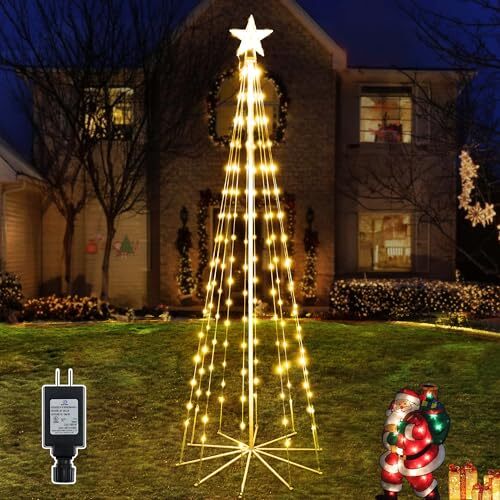 Christmas Tree Lights, 6FT 170 LED Outdoor String Lights 8 6 Feet Warm