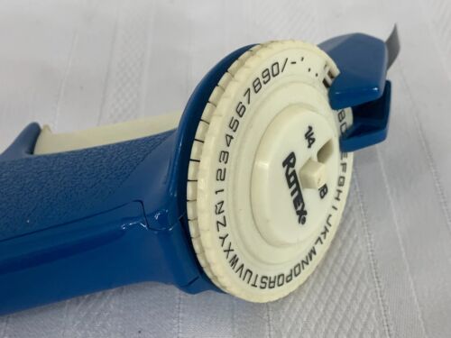 Vintage ~ ROTEX ~ Blue Label Maker Labeler w/Black Tape ~ Works Great! - Picture 5 of 9