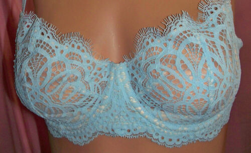 34DD Lt Blue CROCHET Lace Dream Angels UPLIFT PushUp wo pad Victorias Secret Bra - Picture 5 of 12