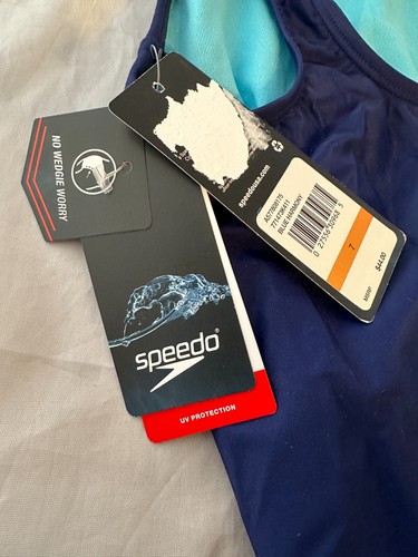 Speedo Girls' Swimsuit One Piece Thick Strap Racer Back Print, Size 7 $44 NWT - Picture 6 of 6