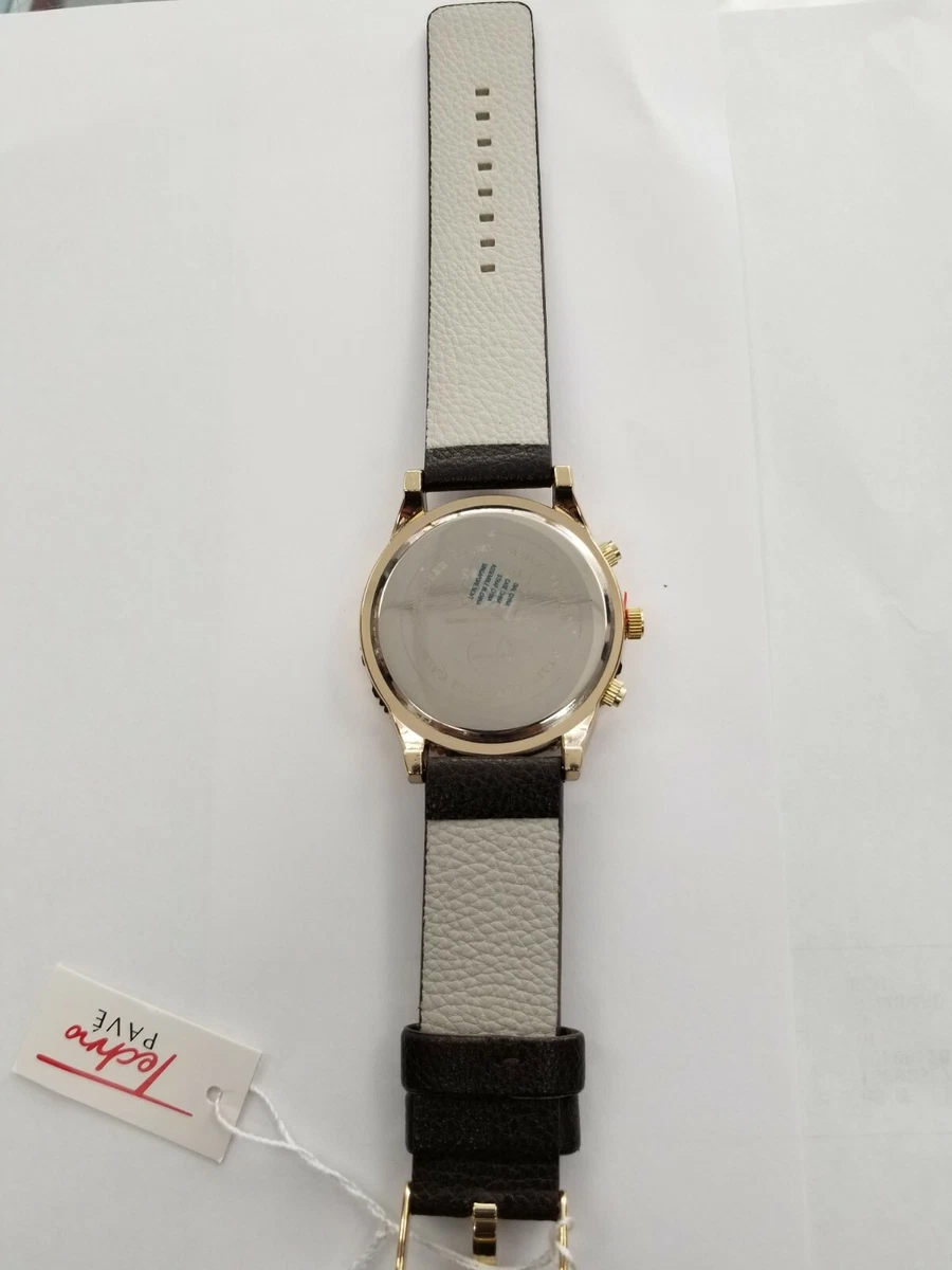 TECHNO PAVE QUARTZ WATCH STAINLESS STEEL BACK WATER RESISTANT