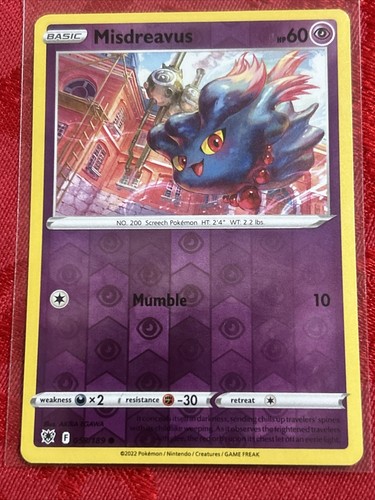 Misdreavus 058/189 Reverse Holo Astral Radiance Pokémon NM Pull to Sleeve NM/M - Picture 6 of 7