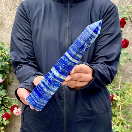 Varita de obelisco de cristal de cuarzo lapislázuli de 1,8 lb aura curativa - Imagen 12 de 13