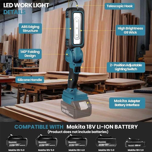 Für Makita LXT BL18 18V Akku Kabellose LED Arbeitsleuchte Handtaschenlampe - Bild 3 von 10