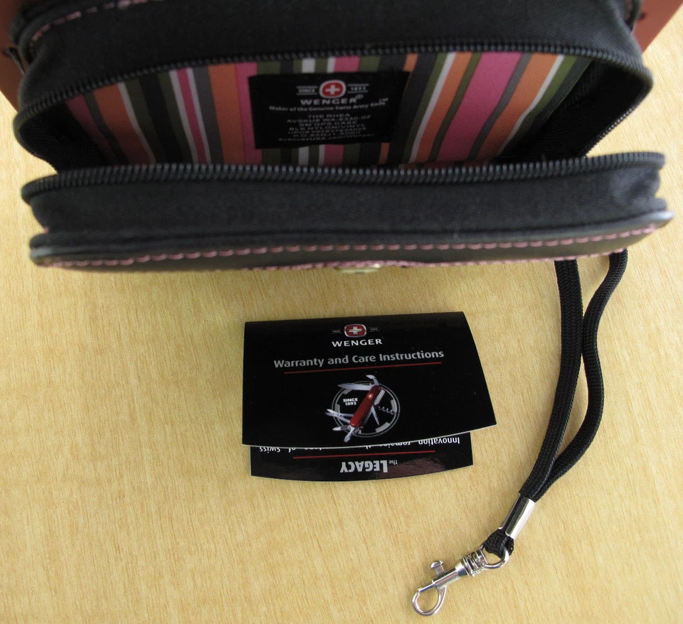 New Wenger 'Rhea' Small GPS Case  -  Black/Pink Stitching - New with Tags - Image 4 of 4