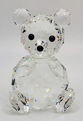 Swarovski Crystal Woodland Friends 2.5  LARGE Sitting Teddy Bear Figurine