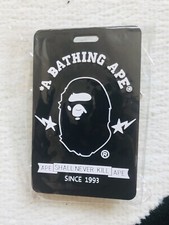 Bape A Bathing Ape Black Classic Logo ID Card Holder Luggage Tag Ring Key Chain