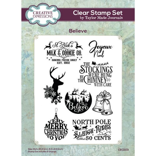 Creative Expressions Clear Stamps by Taylor Made Journals - Believe (6in x 8in) - Foto 1 di 4