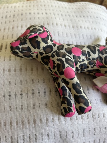 Victoria Secret Pink Plush Dogs, Spotted Leopard With Pink Dots 6” - Picture 2 of 5