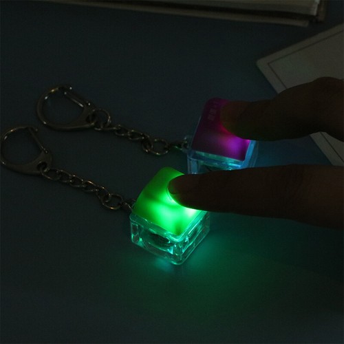 Creative Decompression Luminous Keyboard Keychain Merit+1 Wooden Toy - Photo 2/17