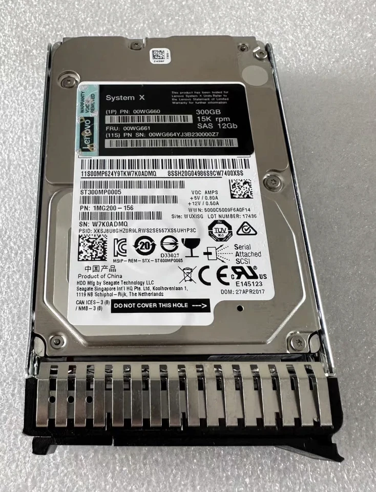 LENOVO 300GB 00WG661 00WG660 00WG664 15K 12Gbs 2.5" G3HS SAS Hard Drive HDD - Image 2 of 4