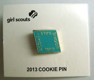 Girl Scout 2013 COOKIE SALE TURQUOISE PIN Blue Green Diamond Brownie ...