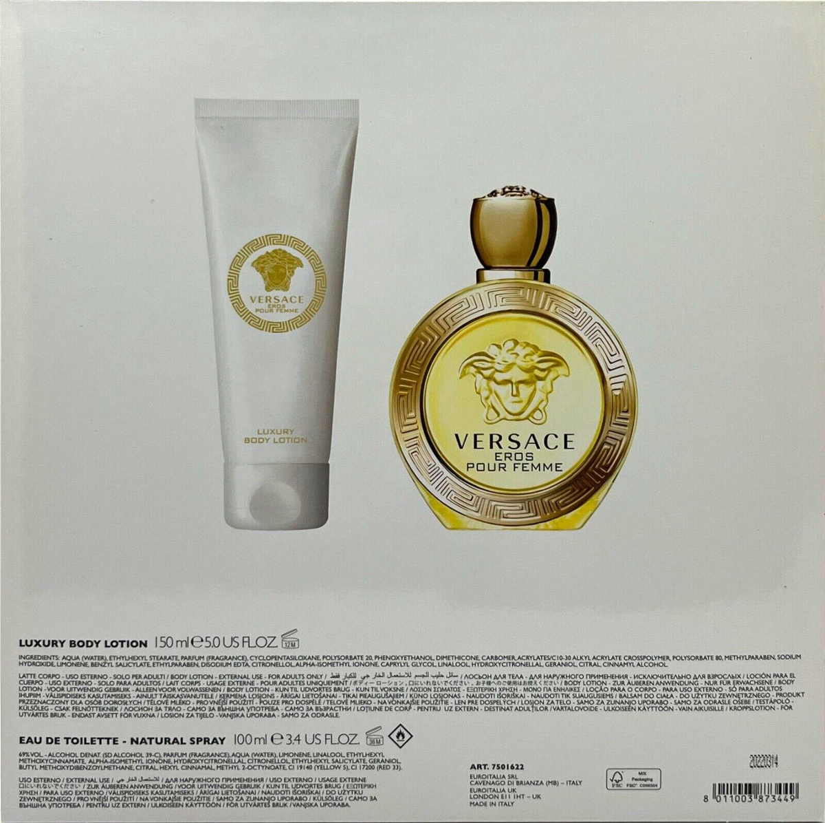 VERSACE Eros Pour Femme Absolu 25ml セット VERSACE EROS POUR FEMME 2 PCS GIFT SET EDT SPRAY 3.4 Oz