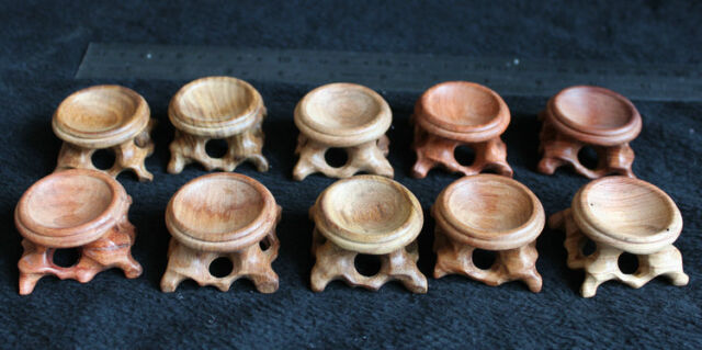 10 Natural Nice Wood STAND Pedestal Carved Holding Crystal Sphere Ball Egg Stone 10 Natural Nice Wood STAND Pedestal Carved Holding Crystal Sphere Ball Egg Stone
