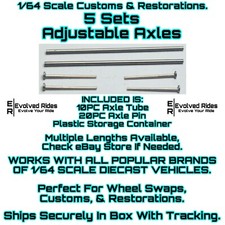 Axles 5 Sets 25mm For 1/64 Scale Custom Restoration Real Rider Hot Wheel