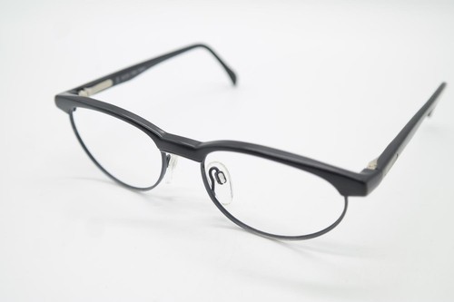 Vintage Stepper SI 515 Schwarz Silber Oval Brille Brillengestell eyeglasses NOS - Bild 3 von 6