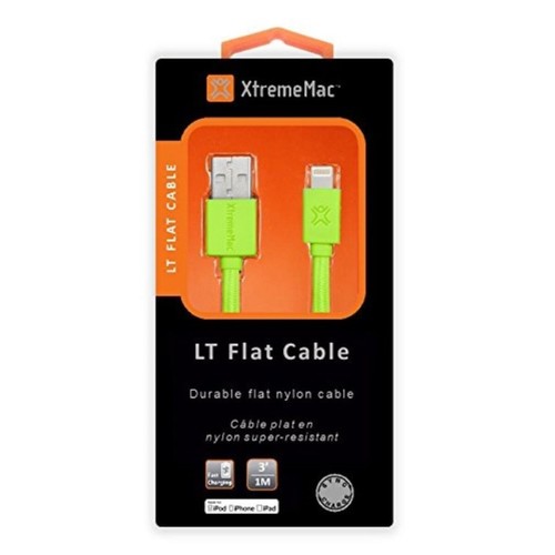 Câble XtremeMac HQ Flat Lightning 1 m vert pour iPhone 13 12 11 SE iPad iPod etc - Photo 4/4