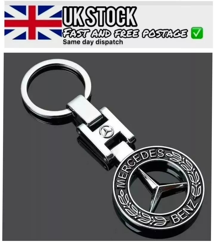 Mercedes Car Keyring Keychain With 3D Logo Both Sides COME IN A GIFT BOX /  Black