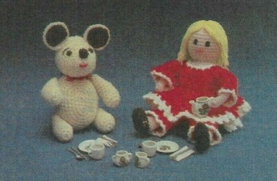 SOFTIE DOLL & TEDDY BEAR STUFF ANIMAL TOY CROCHET PATTERN INSTRUCTIONS 