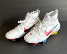 Nike Alpha Huarache NXT DJ6517-106 White Rainbow Metal Baseball Cleats Size 7