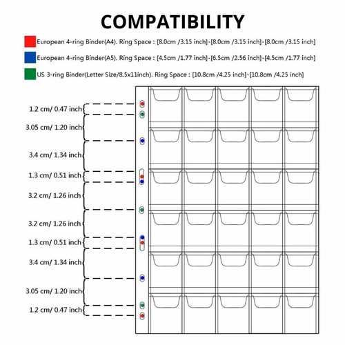 10x 30 Pockets Coin Holder Sheet Clear Storage Page Collection Album Folder Book - Picture 5 of 12