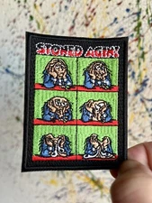 Marijuana Iron On Patch Stoned Again Green Beige Red Blue Black Embroidered